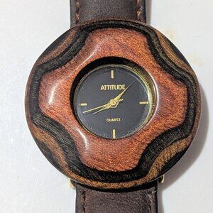 Attitude Faux Wood Quartz Watch – Working